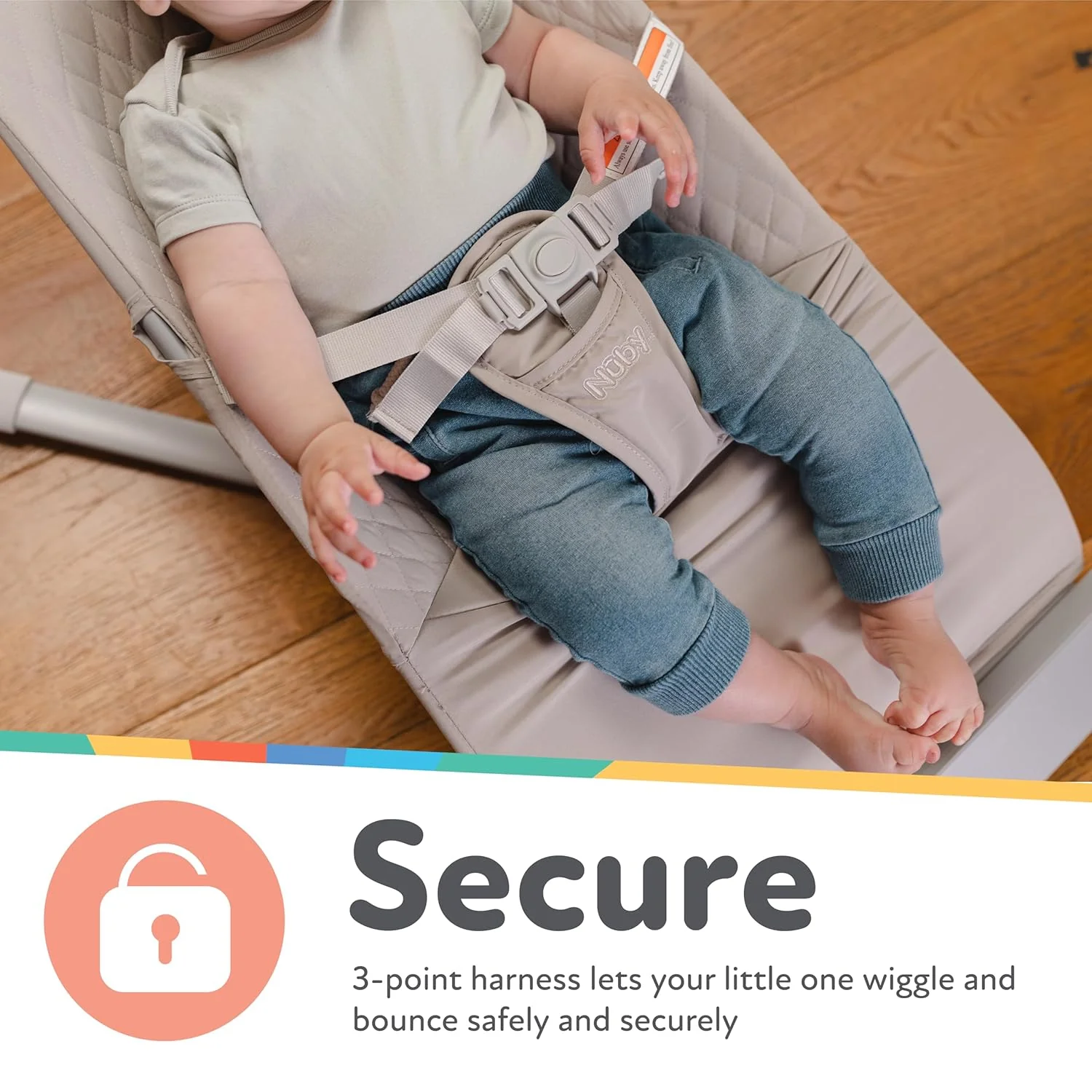 Baby Bouncer Seat | Beige - Image 4