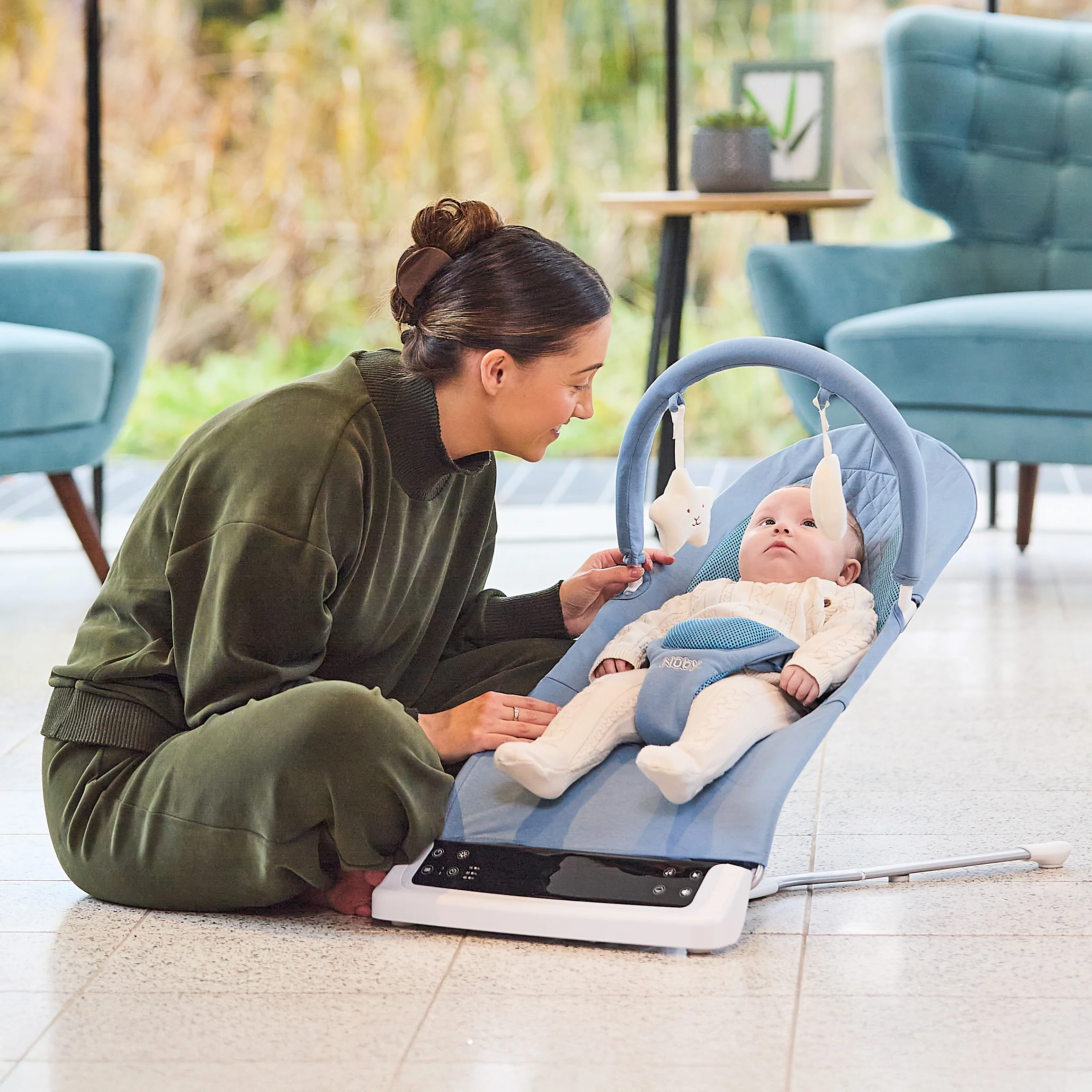 Deluxe Baby Bouncer Seat | Blue - Image 3