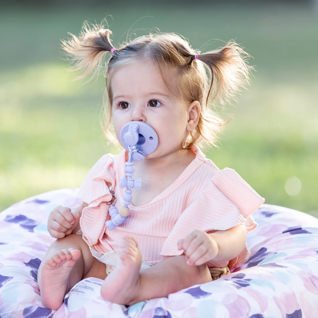 Silicone and Wood Beaded Pacifier Clip - Image 3