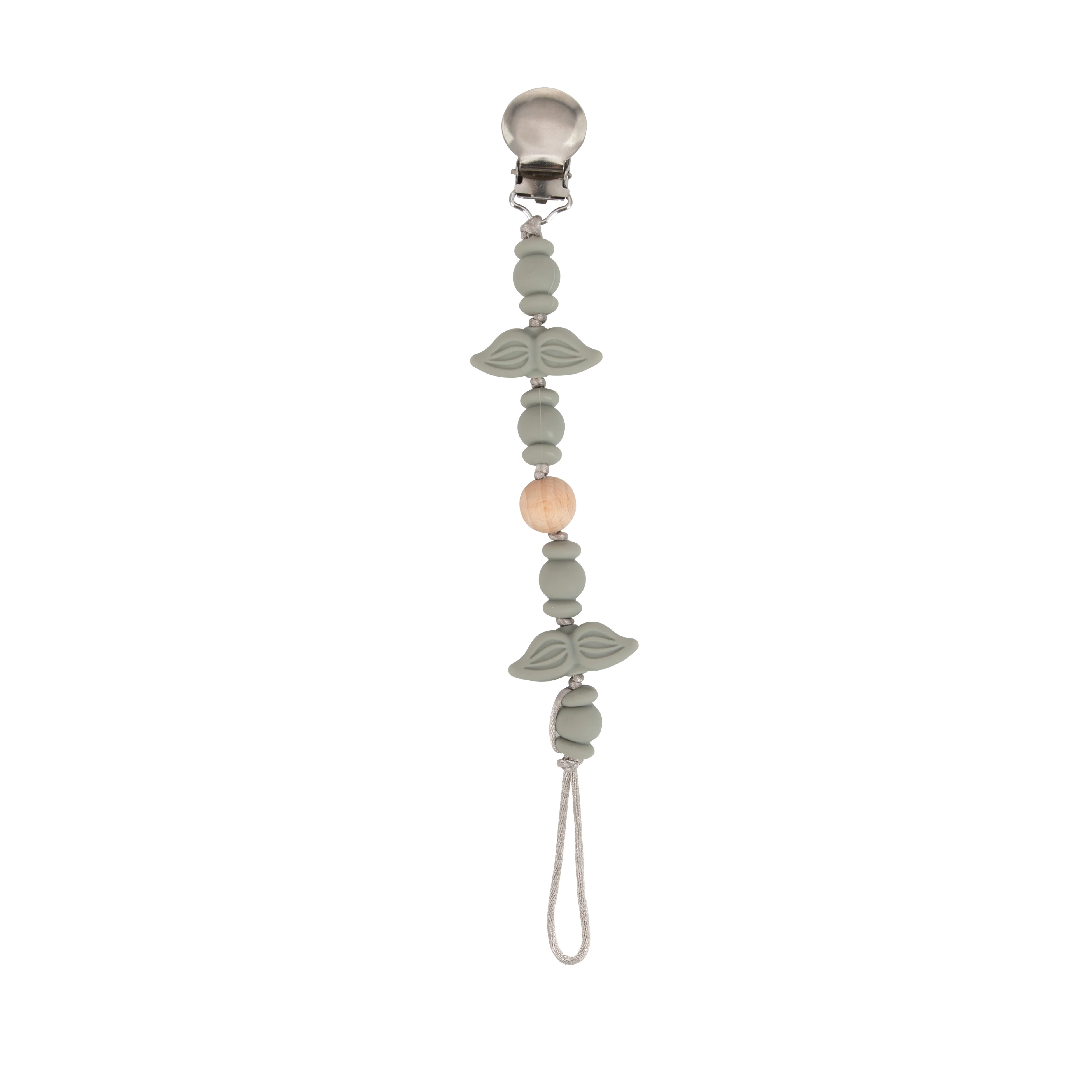 Silicone and Wood Beaded Pacifier Clip - Image 8